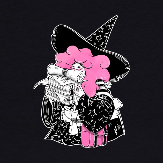 The Bookworm Witch - Bubblegum Hair by KPrimeArt